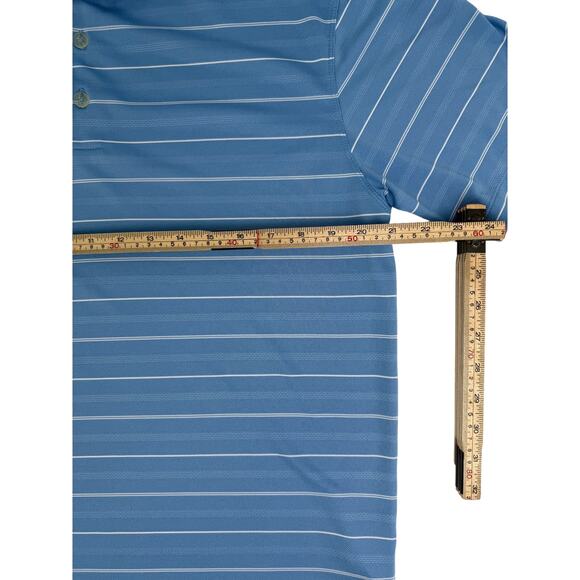 Nike Golf Blue Striped Polo, M - Picture 6 of 8